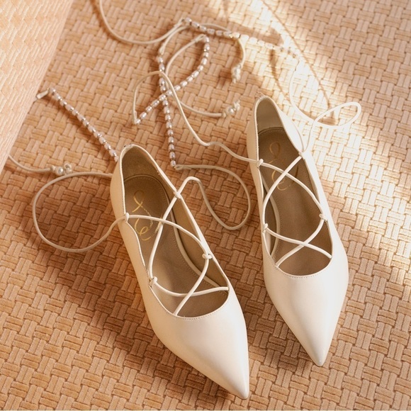 SAM EDELMAN WINSLET LACE UP POINTED TOE FLAT - Picture 9 of 9